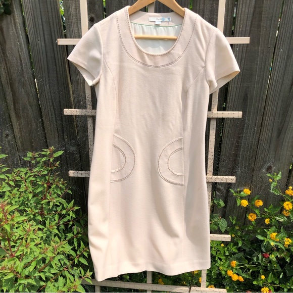 Boden Dresses & Skirts - Boden Cream A-line short sleeve 100% wool dress 4R